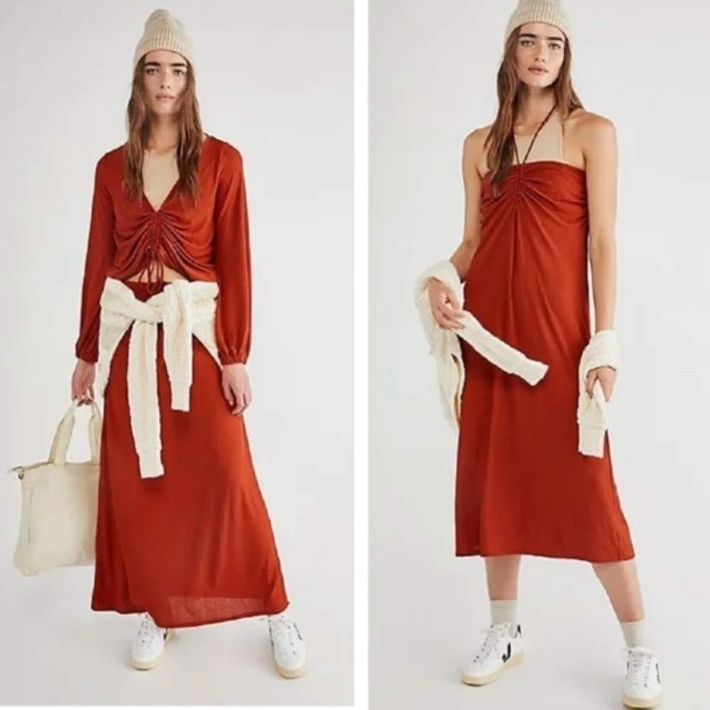 NWT Free People Addison 2-Piece Shirt & Skirt/Dress Set Convertible FP Beach